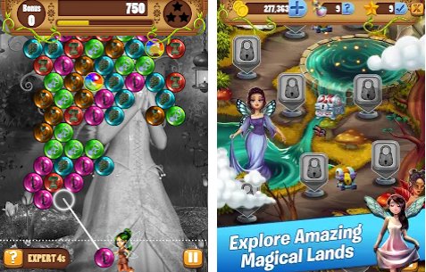 Gameplay screenshot from bubble pop journey fairy king quest for Android