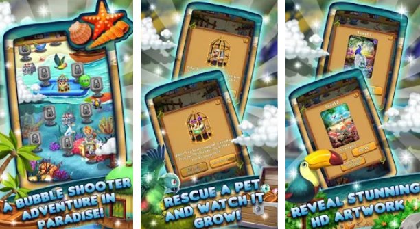 Gameplay screenshot from bubble pop paradise island adventure for Android
