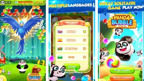 Gameplay screenshot from bubble shooter 2 panda for Android