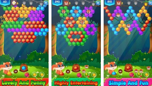 Gameplay screenshot from bubble shooter chip pop for Android