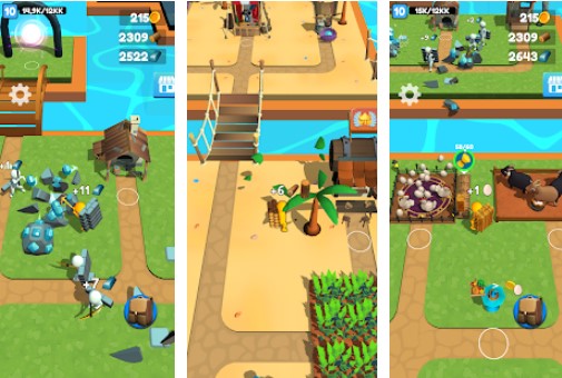 Gameplay screenshot from build island 3d hie and craft casual adventure for Android