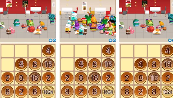 Gameplay screenshot from burger Store 2048 for Android