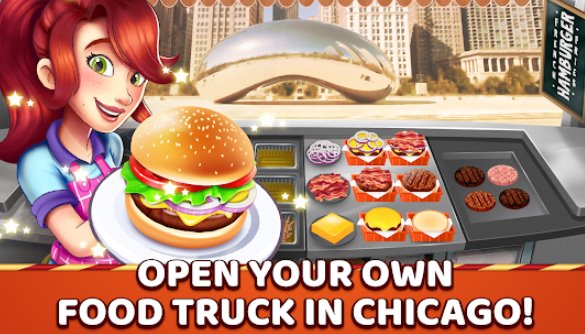 Gameplay screenshot from burger truck chicago fast food cooking game for Android