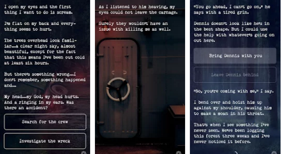 Gameplay screenshot from buried interactive story for Android