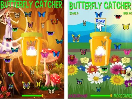 Gameplay screenshot from butterfly catcher pro for Android