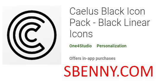 caelus black icon pack черные линейные значки