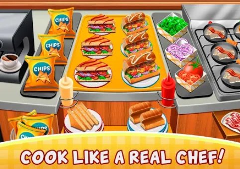 Gameplay screenshot from cafe fever food restaurant and cooking games girls for Android