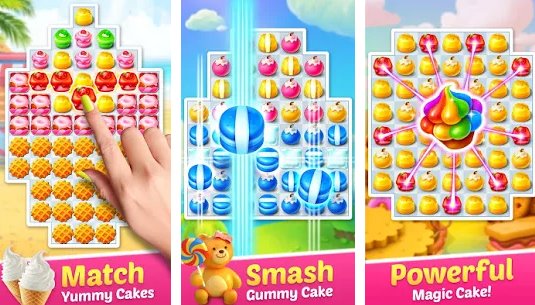 Gameplay screenshot from cake smash mania swap and match 3 puzzle game for Android