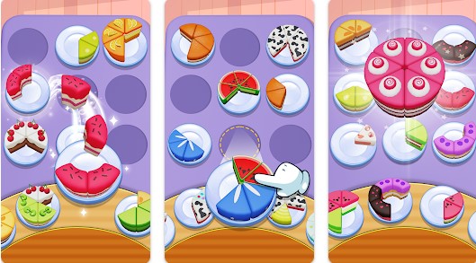 Gameplay screenshot from cake sort color puzzle game for Android