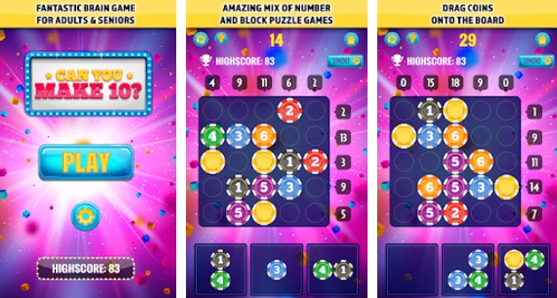 Gameplay screenshot from can you make 10 number logic game for Android