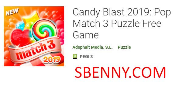 Candy blast 2019 pop match 3 puzzle logħba b'xejn