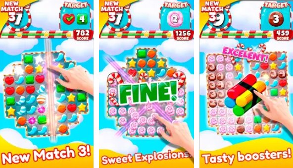 Gameplay screenshot from candy blast 2019 pop match 3 puzzle free game for Android