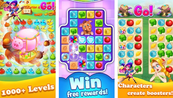 Gameplay screenshot from candy farm green free match games 2021 for Android