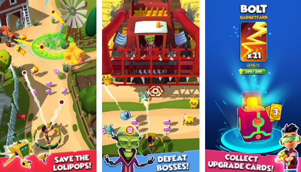 Gameplay screenshot from candy patrol lollipop defense for Android