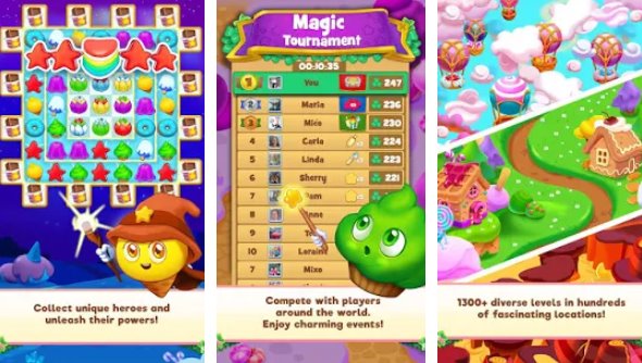 Gameplay screenshot from candy riddles free match 3 puzzle for Android