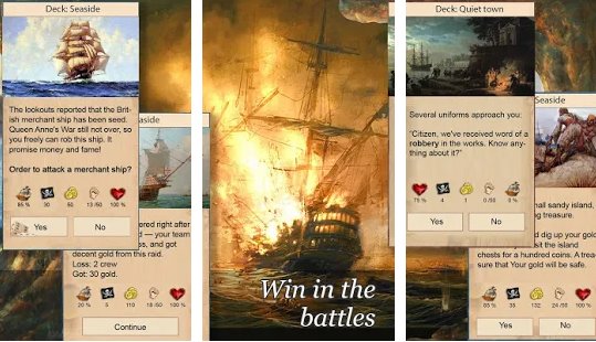 Gameplay screenshot from captain s choice text quest for Android