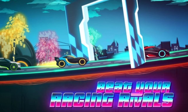 Gameplay screenshot from car games neon rider drives sport cars for Android