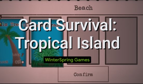 cartão de sobrevivência ilha tropical