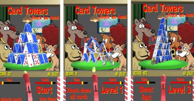 Gameplay screenshot from card towers pro knock them down for Android