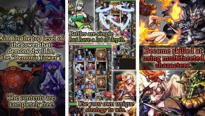 Gameplay screenshot from cards battle demon s tower for Android