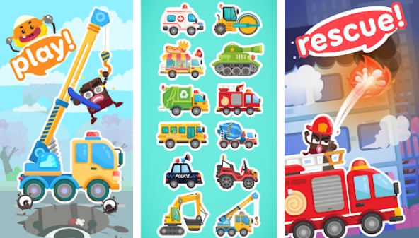samochody i ciężarówkipojazdy gra logiczna dla dzieci babyboty MOD APK Android