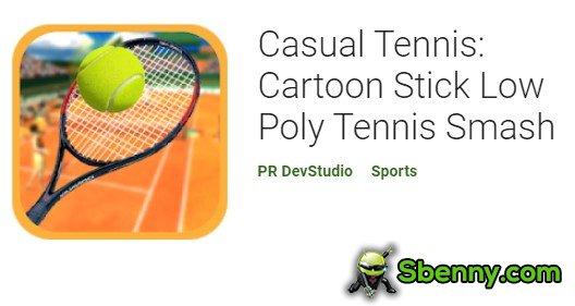 tennis casuale cartone animato bastone low poly tennis smash