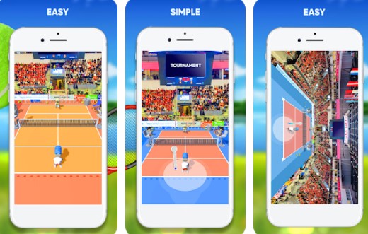 casual tennis cartoon stick laag poly tennis smash MOD APK Android