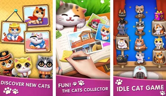 Gameplay screenshot from cat diary idle cat game for Android