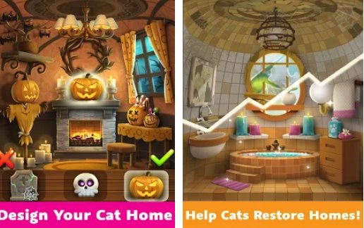 고양이 집 디자인 장식 귀여운 마술 키티 맨션 MOD APK Android