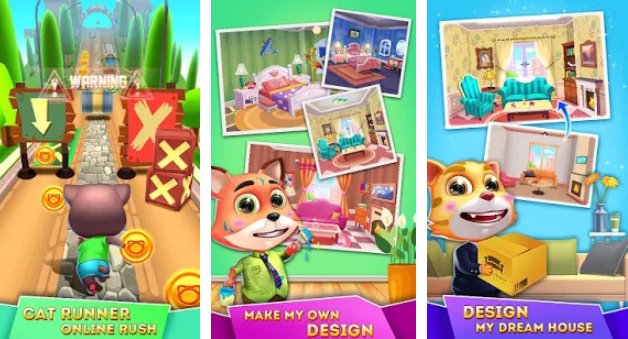 Gameplay screenshot from cat runner design home room for Android