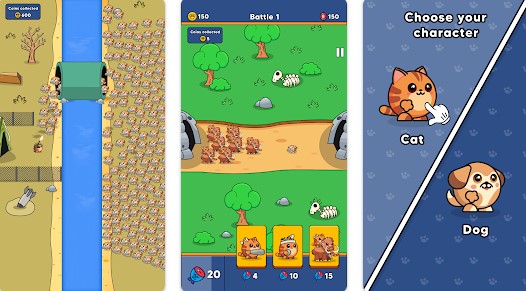 Gameplay screenshot from cats vs dogs evolution for Android
