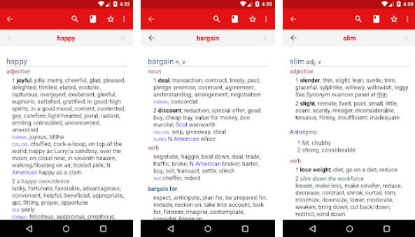 Gameplay screenshot from chambers thesaurus for Android