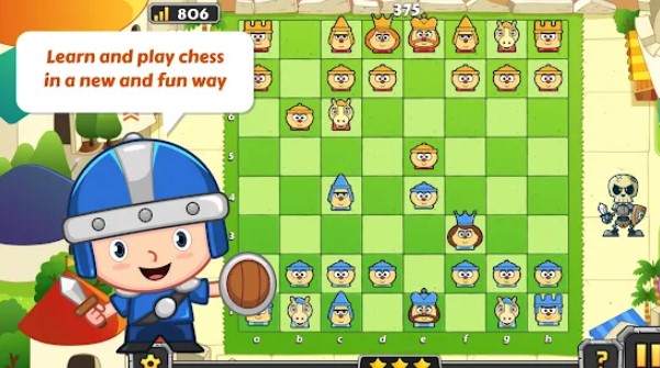 Gameplay screenshot from chess for kids learn and play for Android