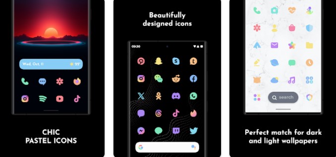 elegantní pastelové ikony MOD APK Android