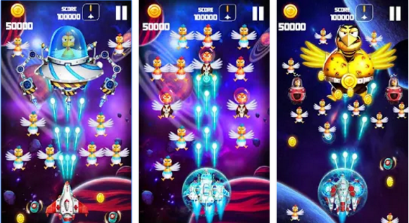 Gameplay screenshot from chicken shooter space invader for Android
