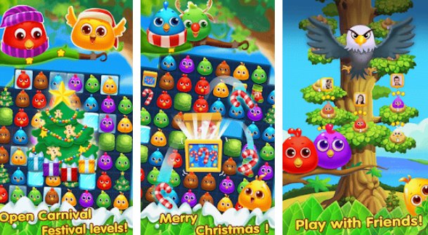 Gameplay screenshot from chicken splash match 3 game for Android