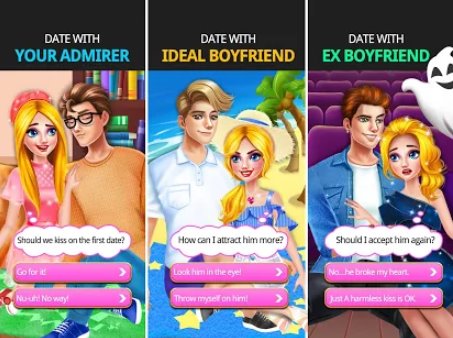 Gameplay screenshot from choose your boyfriend 3 dates in 1 day for Android