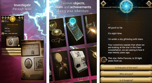 Gameplay screenshot from chroniric time traveler interactive story for Android