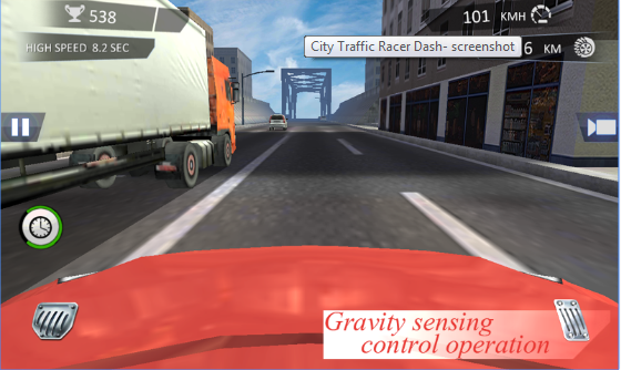 Gameplay screenshot from city traffic racer dash for Android