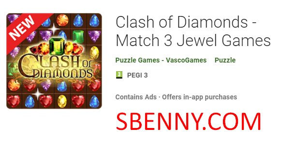 Choque de diamantes coincide con 3 joya juegos