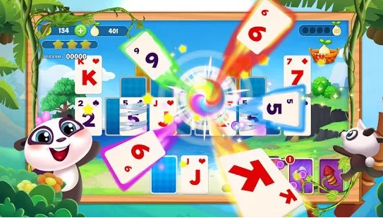 Gameplay screenshot from classic solitaire panda for Android