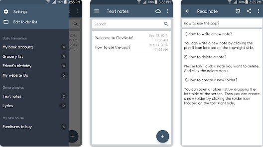 Gameplay screenshot from clevnote notepad checklist for Android