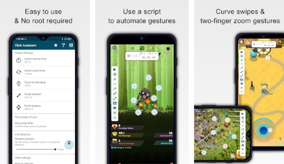 Gameplay screenshot from click assistant auto clicker gesture recorder for Android
