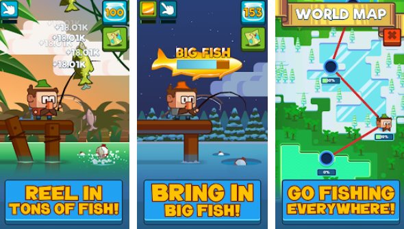 Gameplay screenshot from clickbait tap to fish for Android