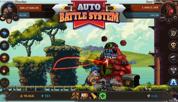 Gameplay screenshot from clicker warriors idle rpg for Android