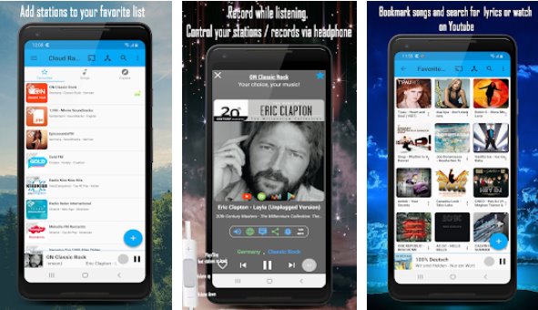Gameplay screenshot from cloud radio pro record lyrics and music for Android
