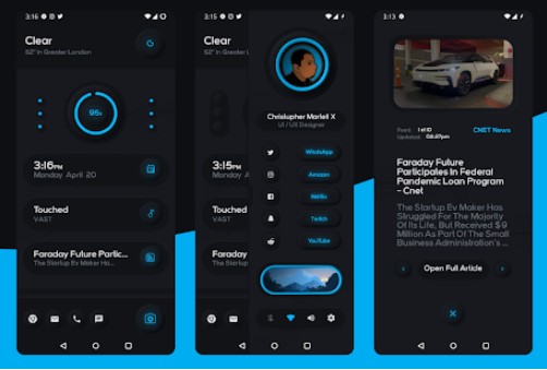 Gameplay screenshot from cmx neumorphic ui klwp theme for Android