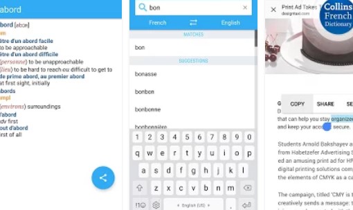 Gameplay screenshot from collins french dictionary for Android