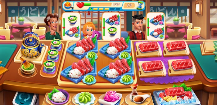 Gameplay screenshot from cooking kawaii cooking game madness fever for Android