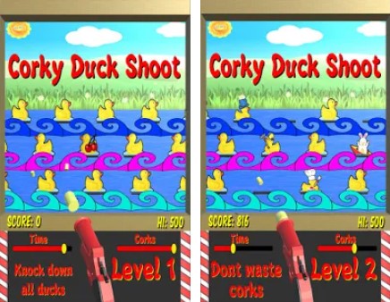 Gameplay screenshot from corky duck shoot pro for Android